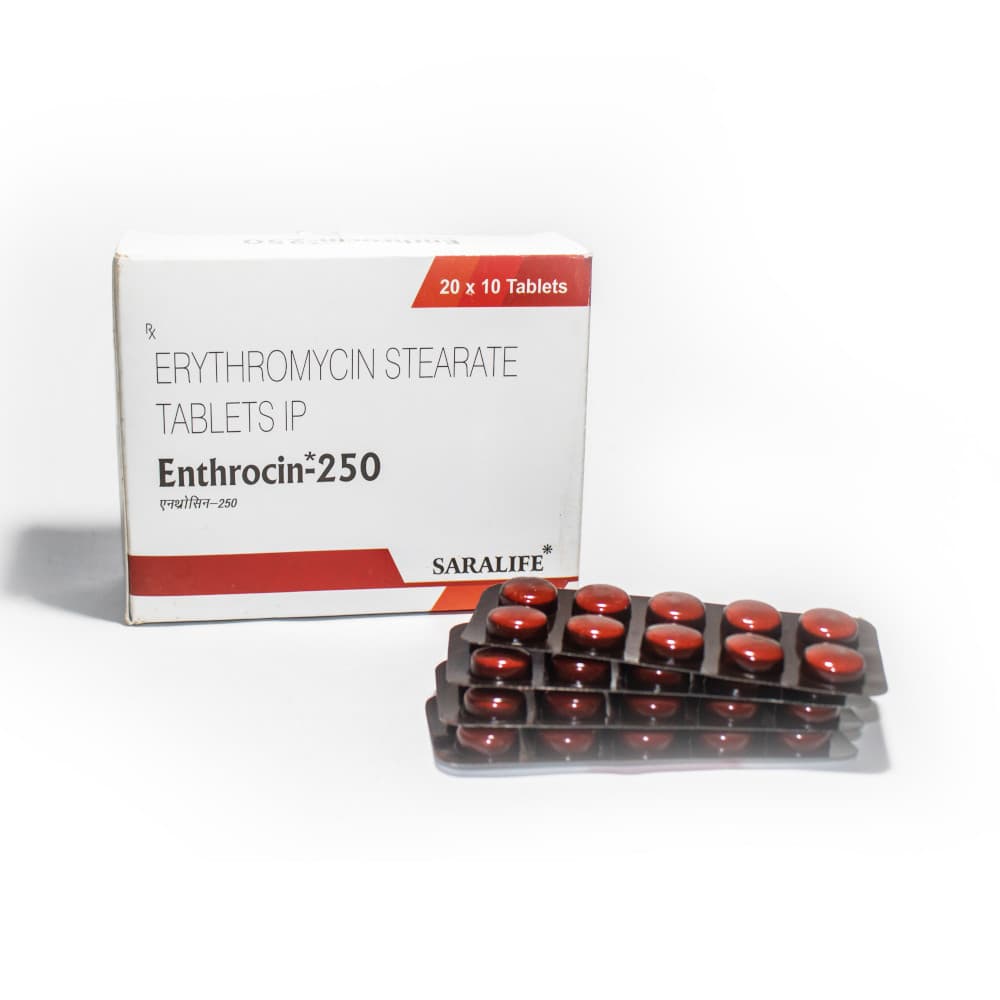 Enthrocin 250mg (Erythromycin Stearate Tablets IP)