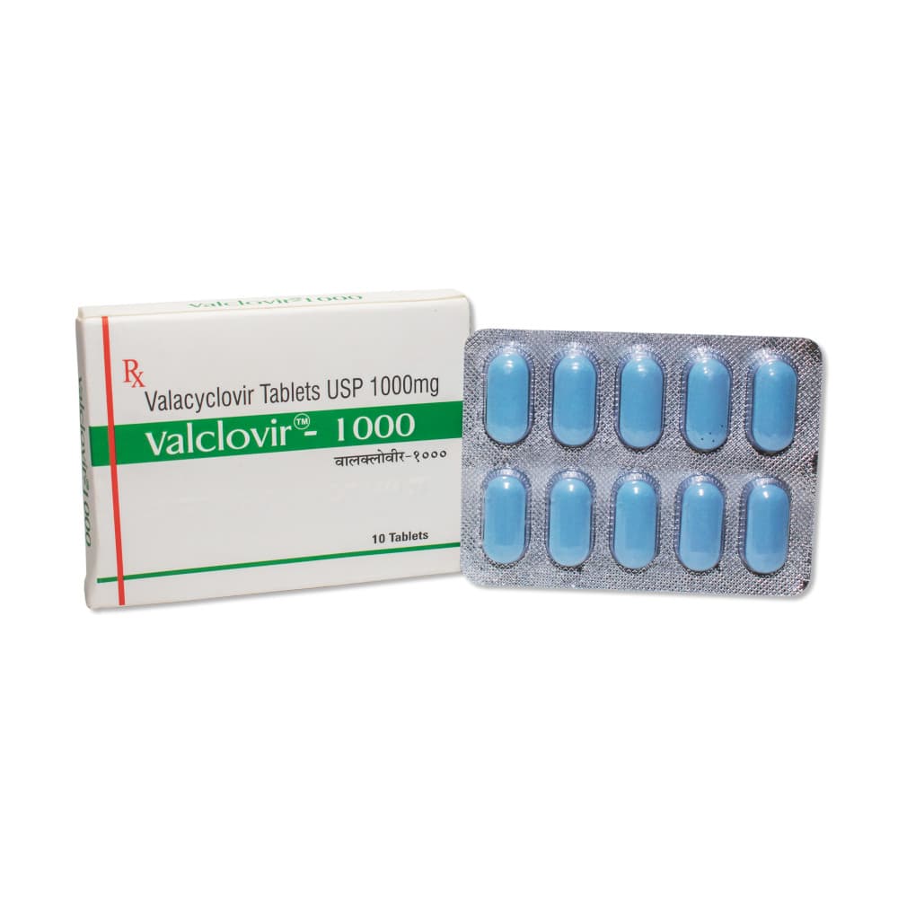 Valclovir 1000mg (Valacyclovir Tablets USP)